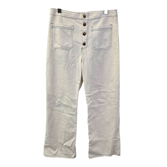 Reformation Eloise High Rise Wide Leg Button Fly Crop Jeans Size 30