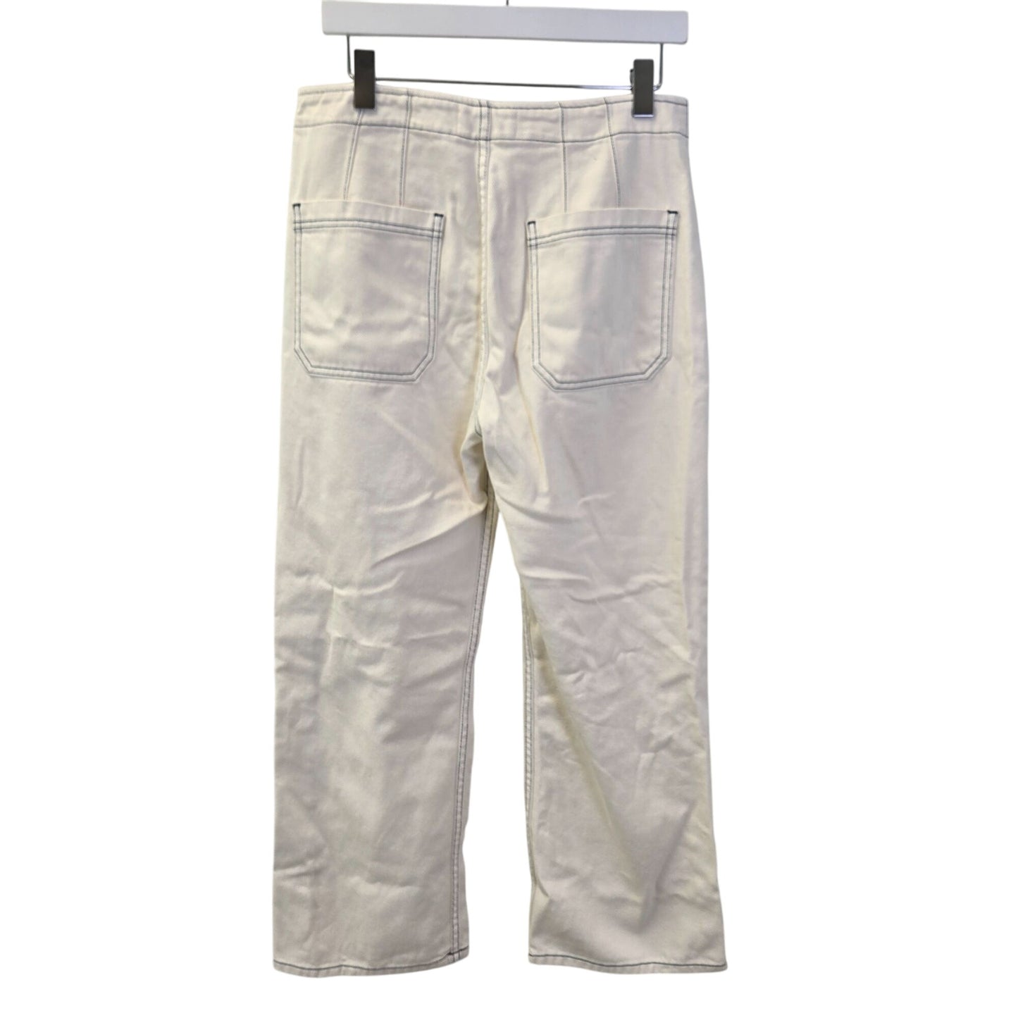 Reformation Eloise High Rise Wide Leg Button Fly Crop Jeans Size 30