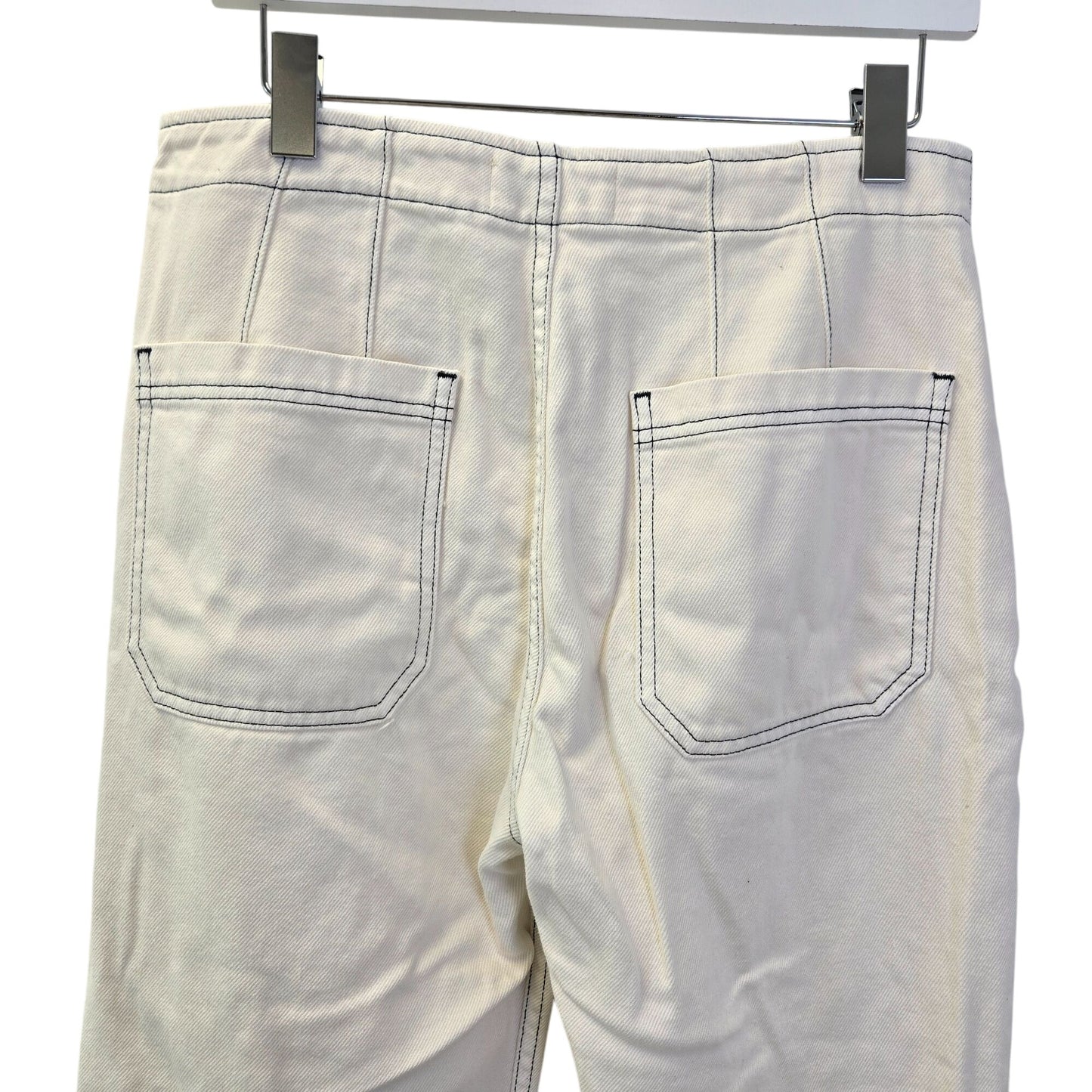 Reformation Eloise High Rise Wide Leg Button Fly Crop Jeans Size 30