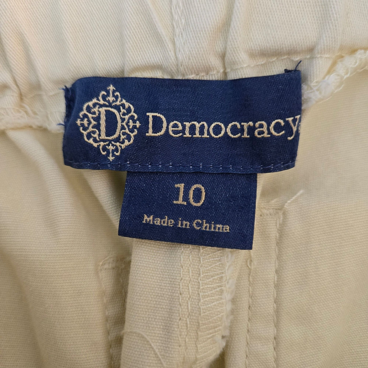 Democracy Cotton Luxe Touch Premium Elastic Waistband Barrel Leg Pants Size 10