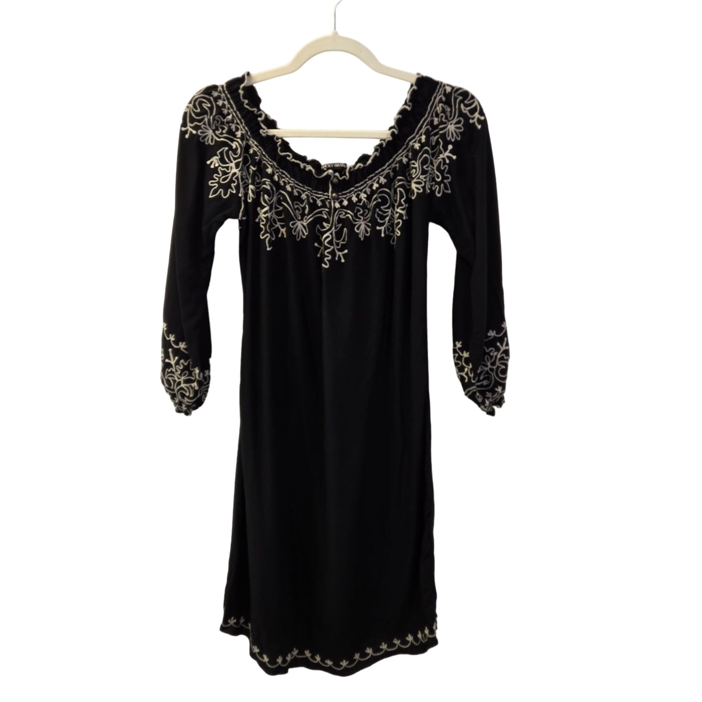 Lucky Brand Embroidered Boho Mini Dress Size XS