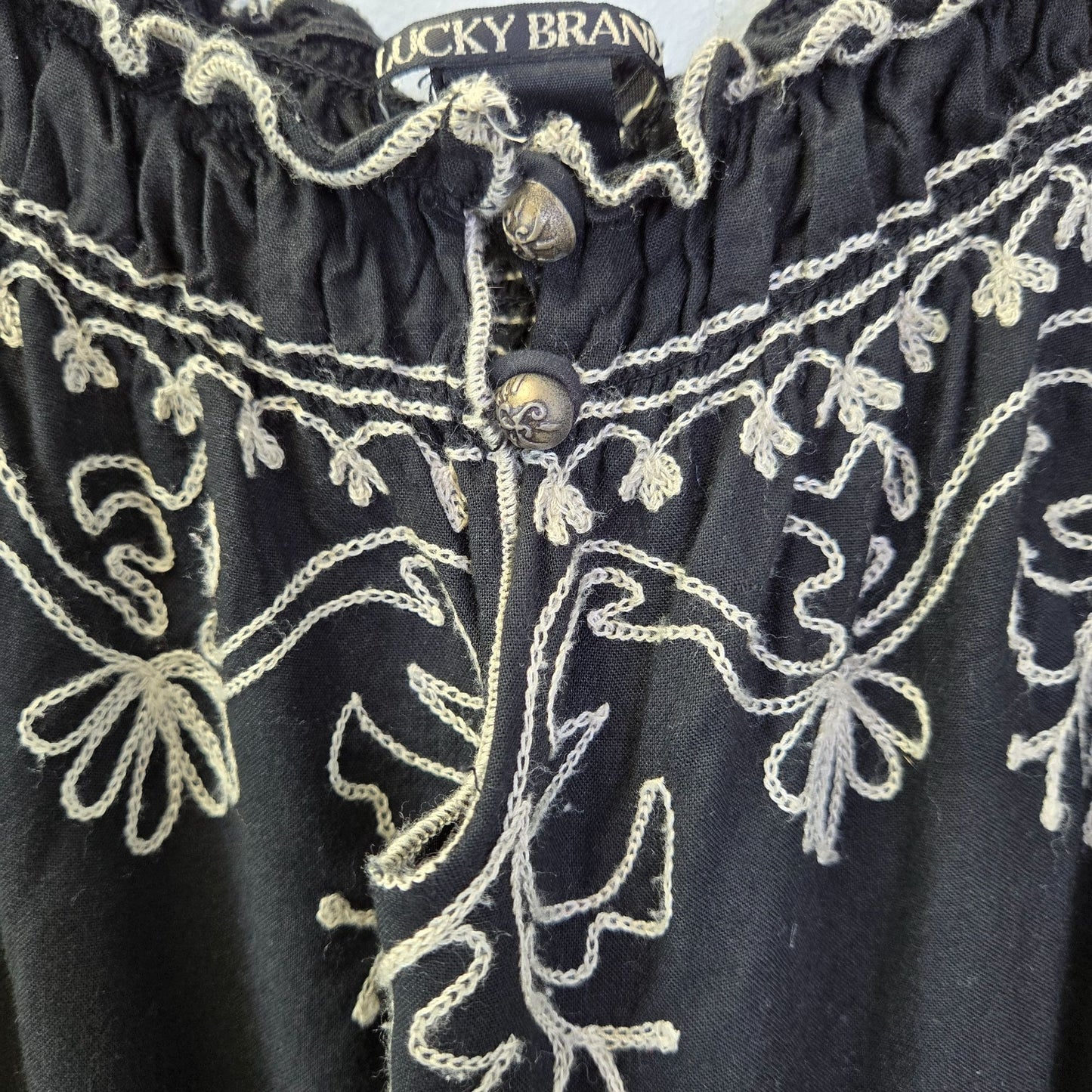 Lucky Brand Embroidered Boho Mini Dress Size XS