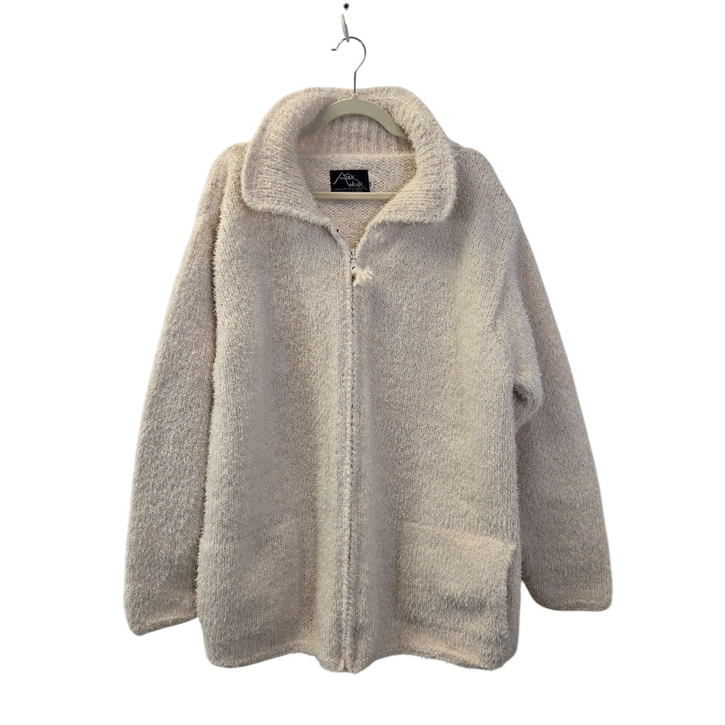 Vintage Ande Wear Wool Blend Eyelash Full Zip Cardigan Shacket Size XXL