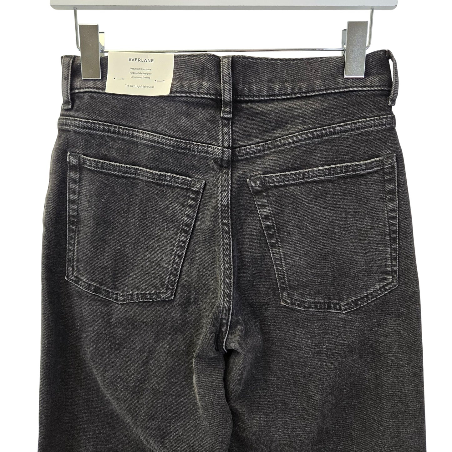 NWT Everlane The Way High Sailor Jean in Washed Black Size 26