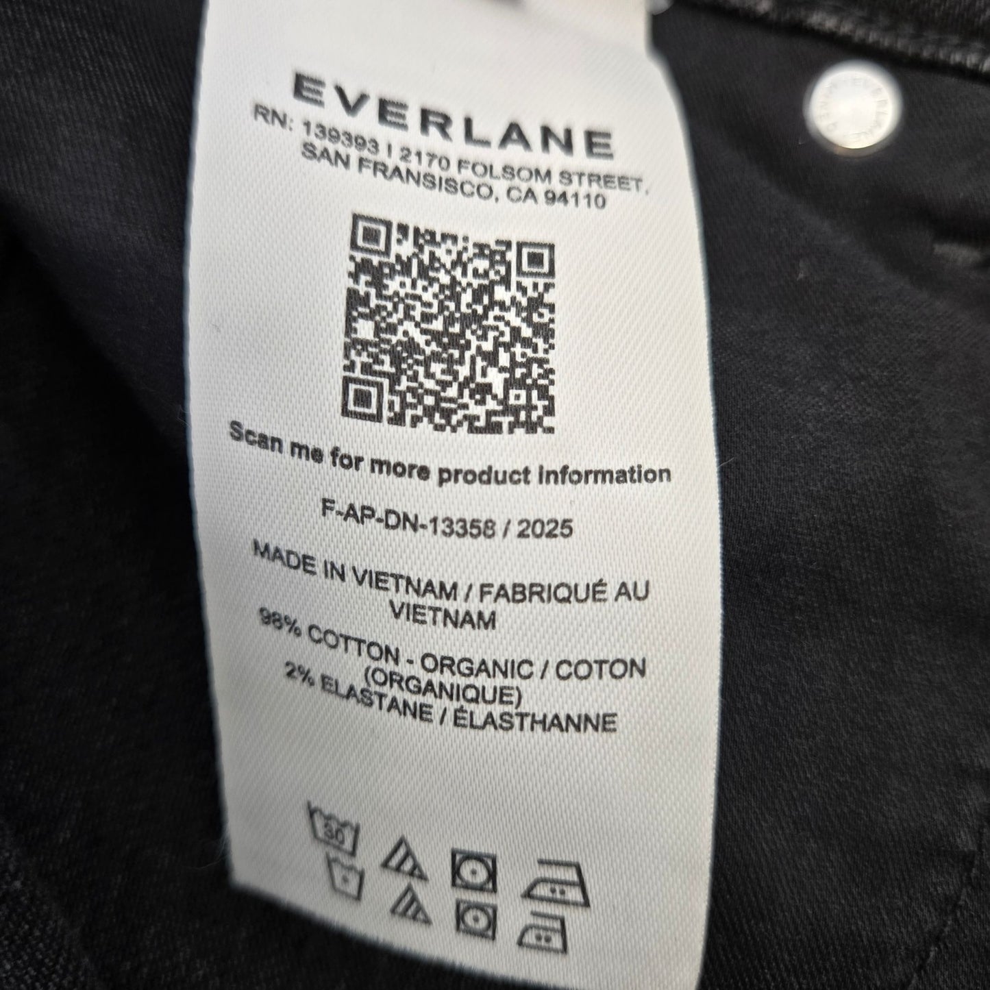 NWT Everlane The Way High Sailor Jean in Washed Black Size 26