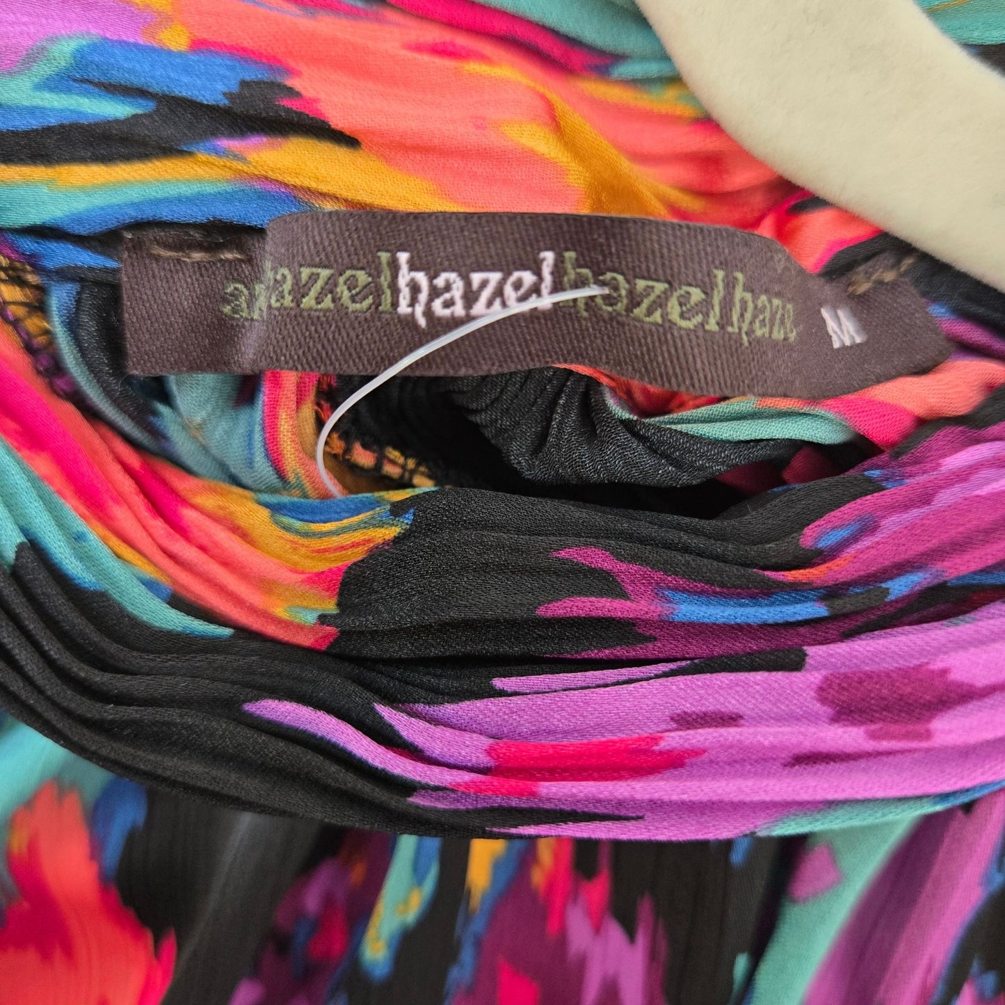 NWOT Hazel Hazel Watercolor Print Pleat Sleeve Blouse Size Medium