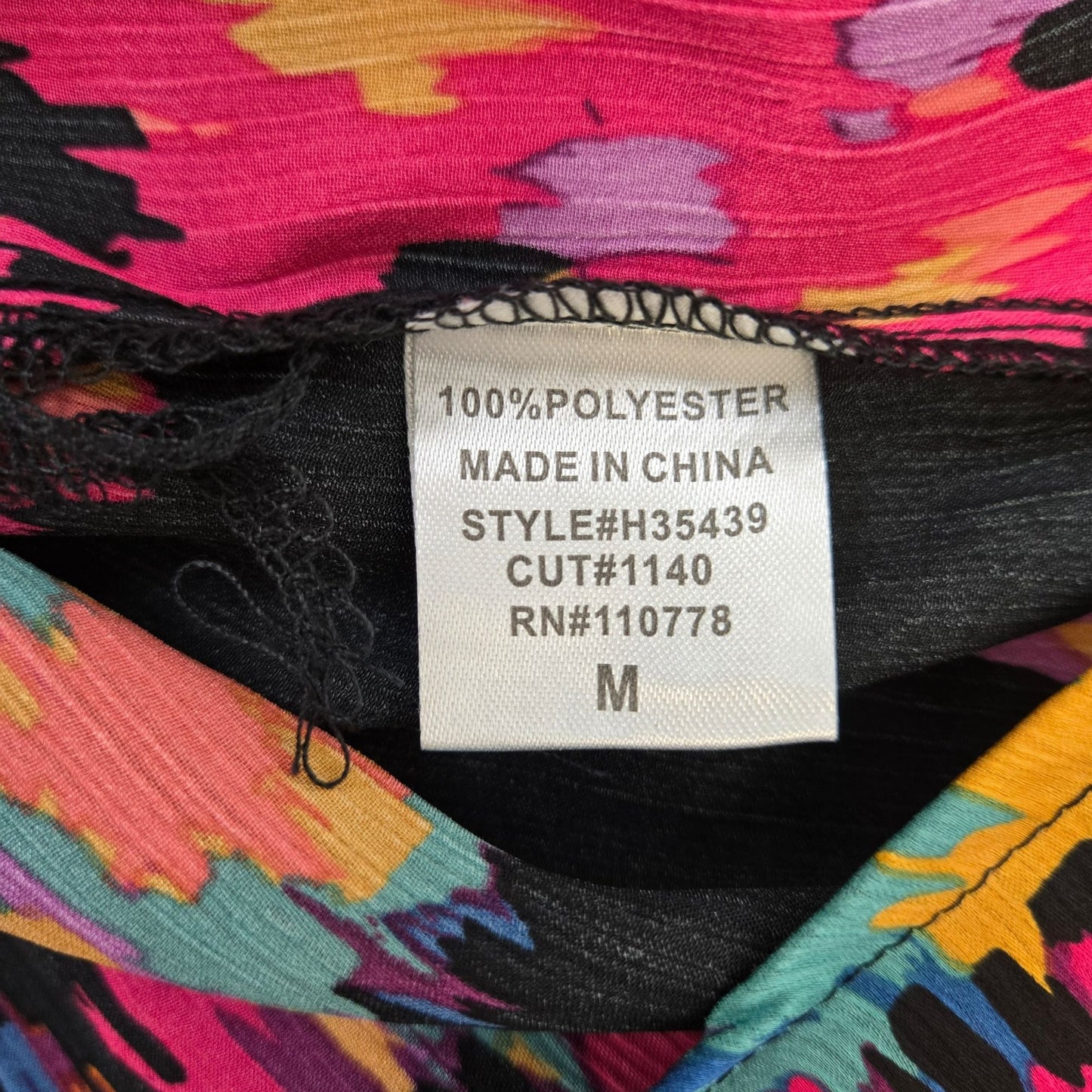 NWOT Hazel Hazel Watercolor Print Pleat Sleeve Blouse Size Medium