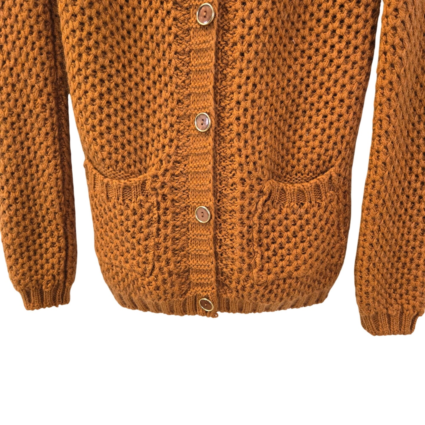 HALLHUBER Mohair Blend Open Knit Cardigan Sweater Size Small