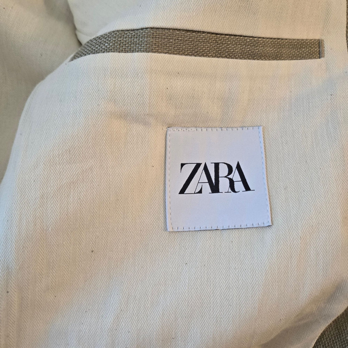 NWOT Zara Men's Linen Blend Three Button Blazer Jacket Size 42
