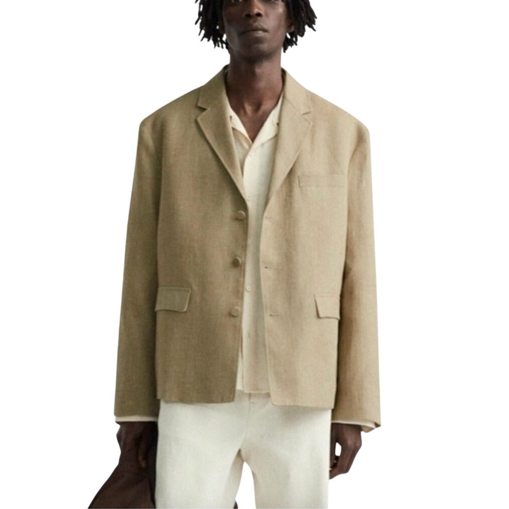 NWOT Zara Men's Linen Blend Three Button Blazer Jacket Size 42