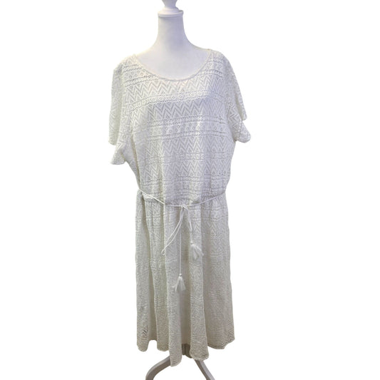 Lane Bryant Lace Overlay Belted Boho Midi Dress Size 28