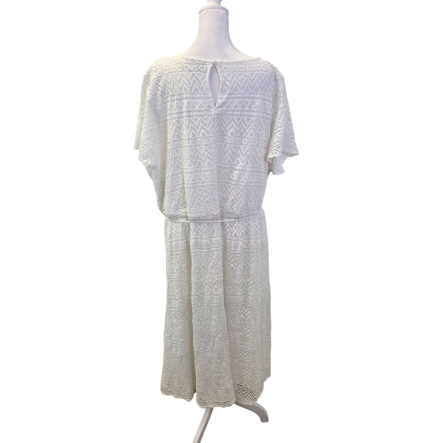 Lane Bryant Lace Overlay Belted Boho Midi Dress Size 28