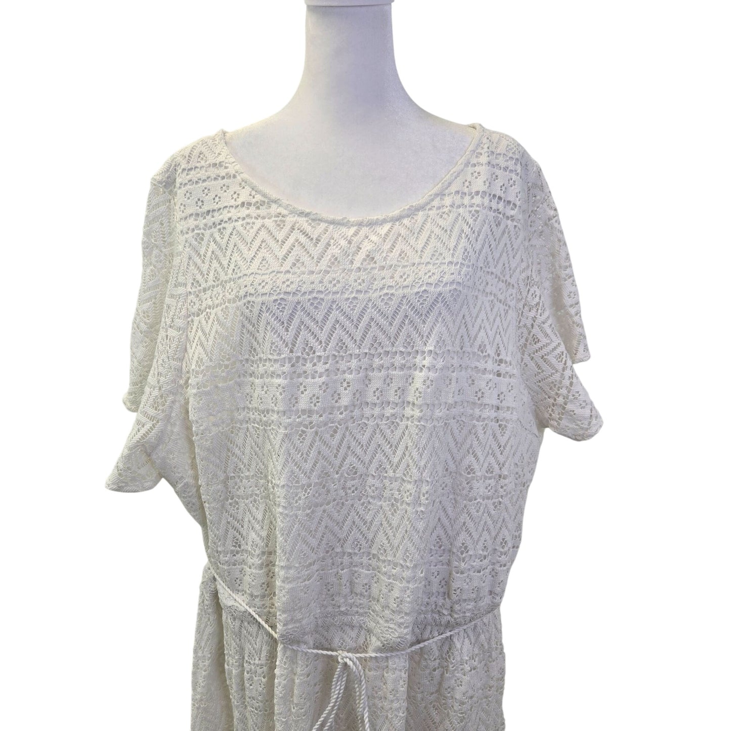 Lane Bryant Lace Overlay Belted Boho Midi Dress Size 28