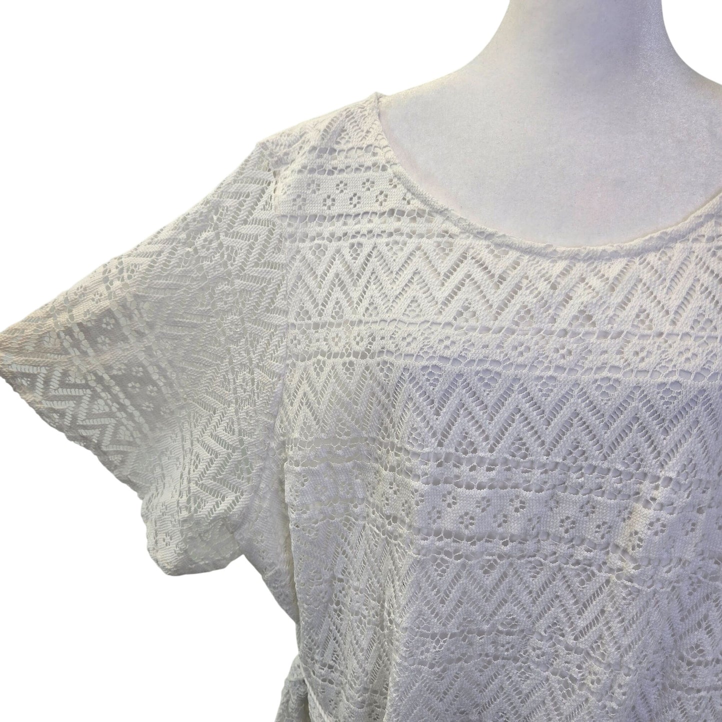 Lane Bryant Lace Overlay Belted Boho Midi Dress Size 28