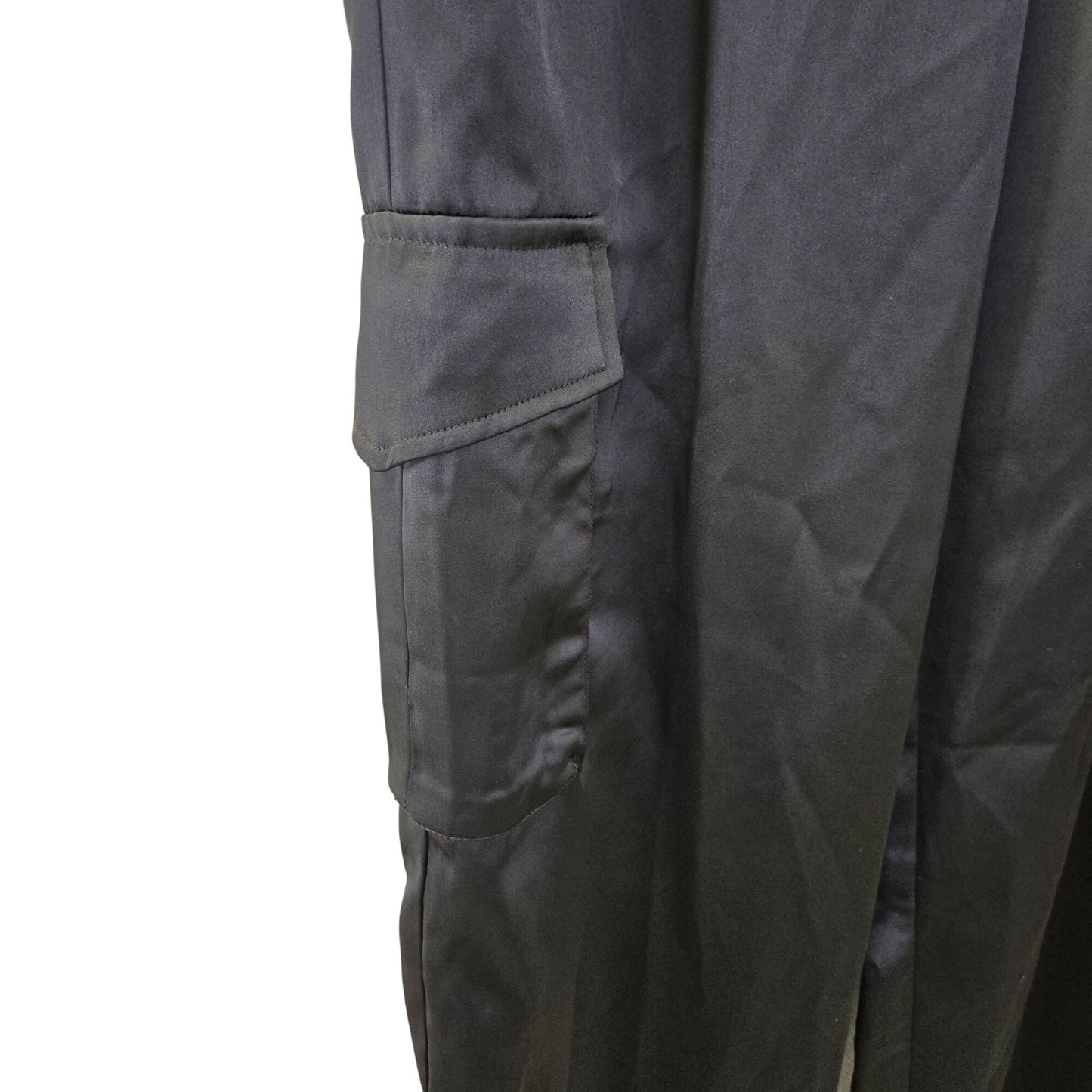 NWT Dynamite Izabel Satin High Rise Relaxed Leg Cargo Pants Size 4