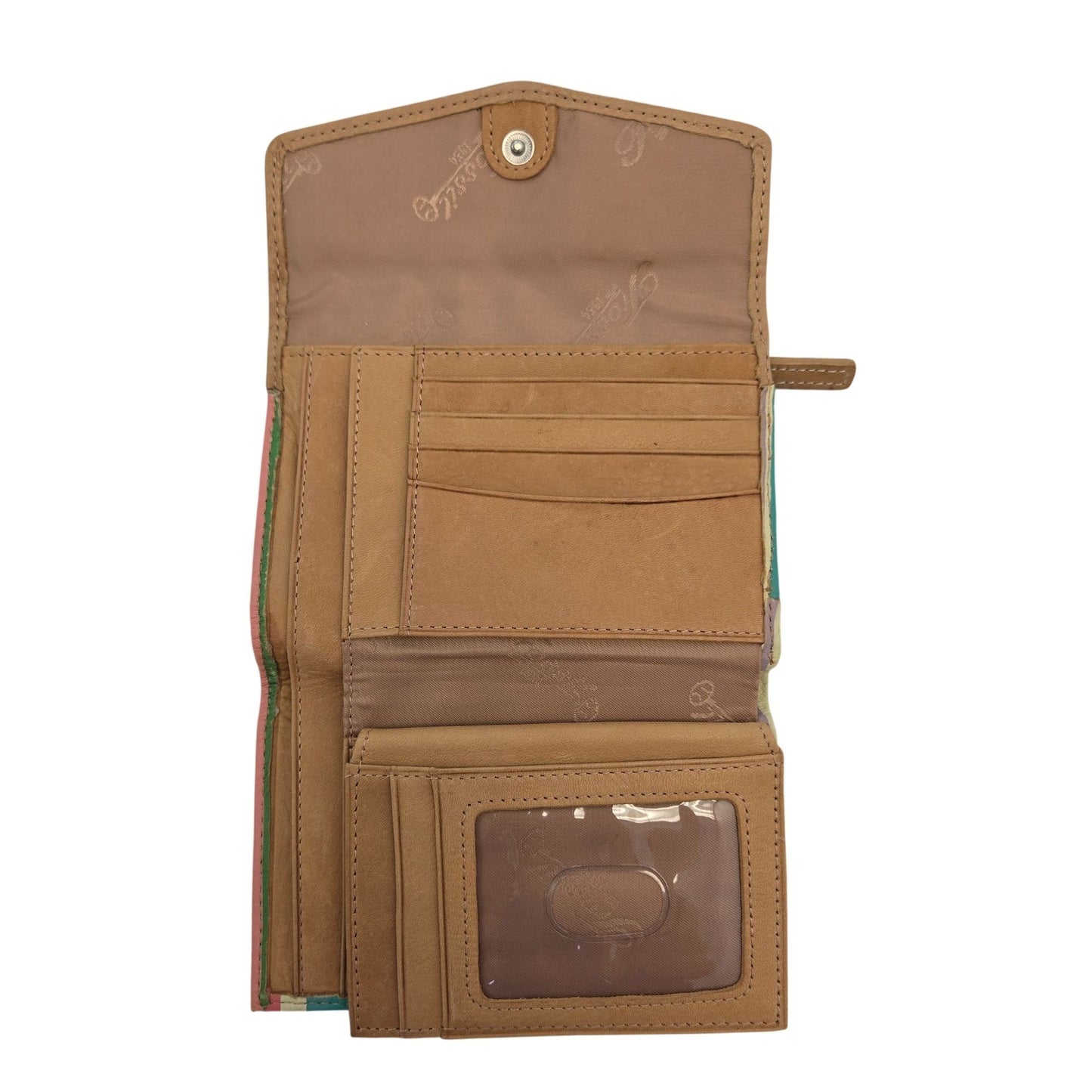 Fossil Genuine Leather Striped Trifold Wallet