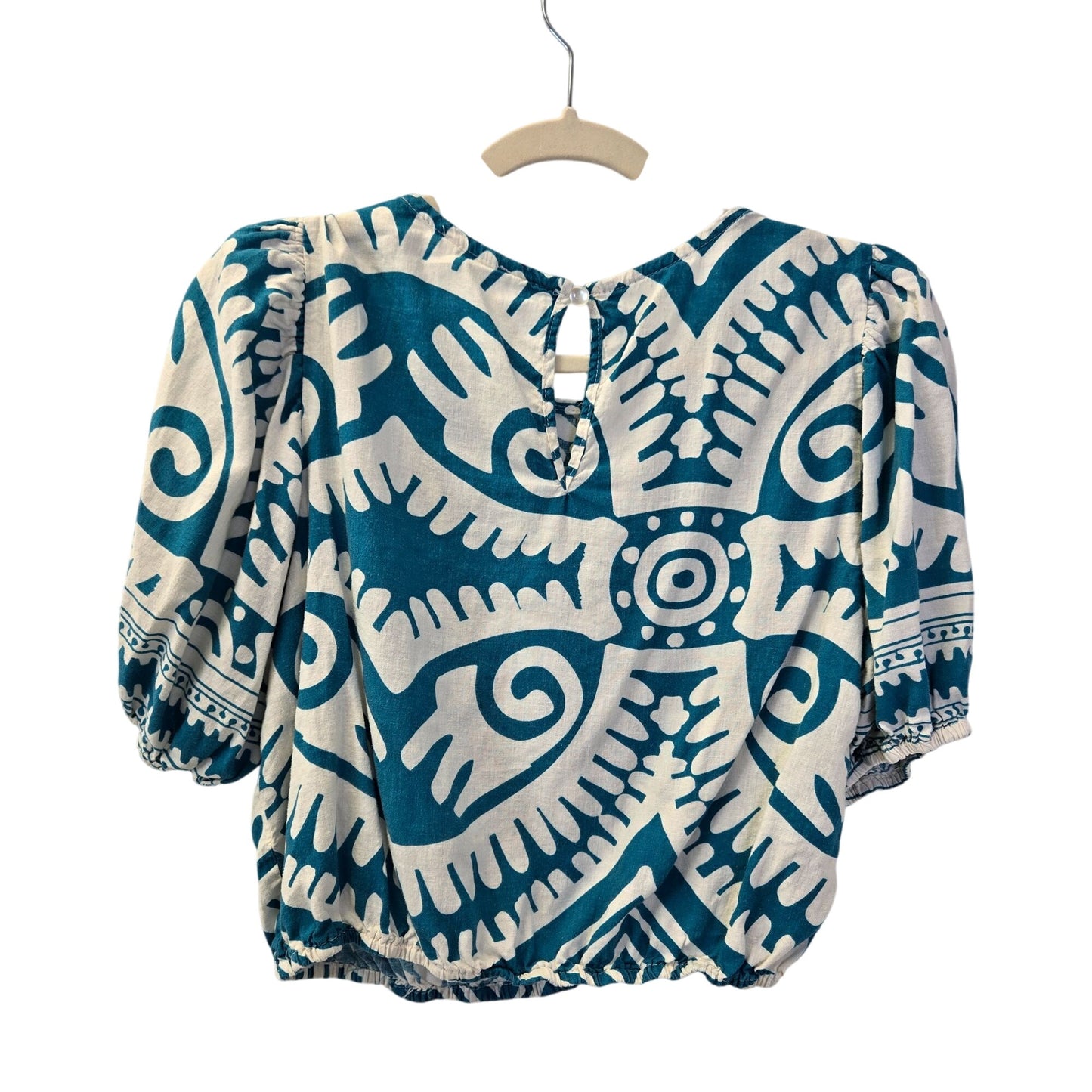Haute Hippie Linen Blend Aztec Print Crop Top Size Large
