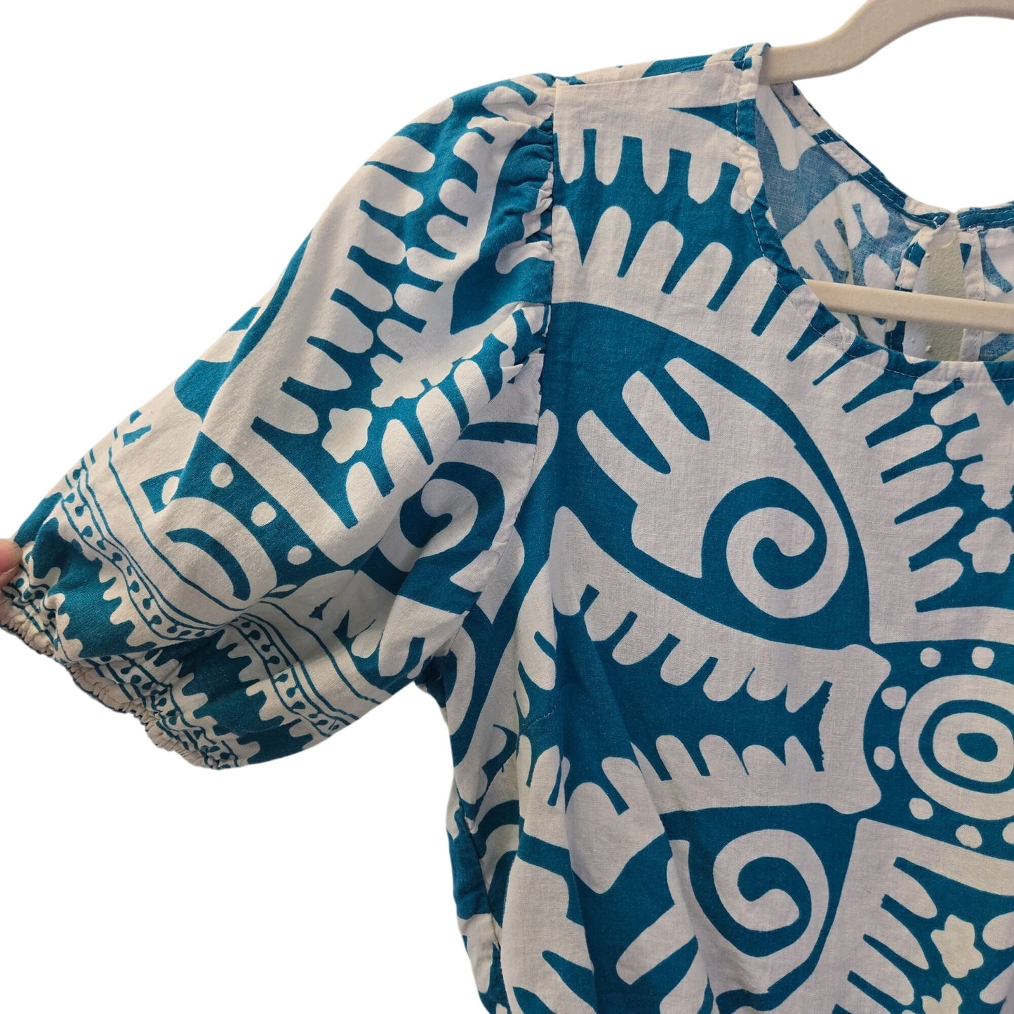 Haute Hippie Linen Blend Aztec Print Crop Top Size Large