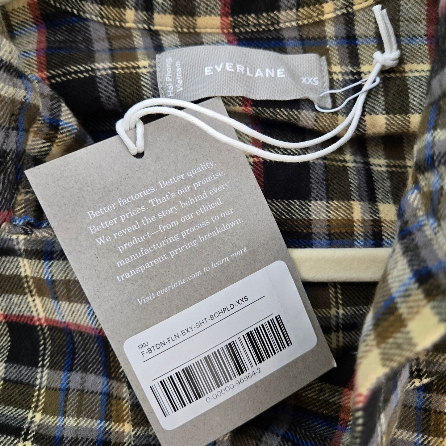 NWT Everlane The Brushed Flannel Button Down Shirt Size XXS