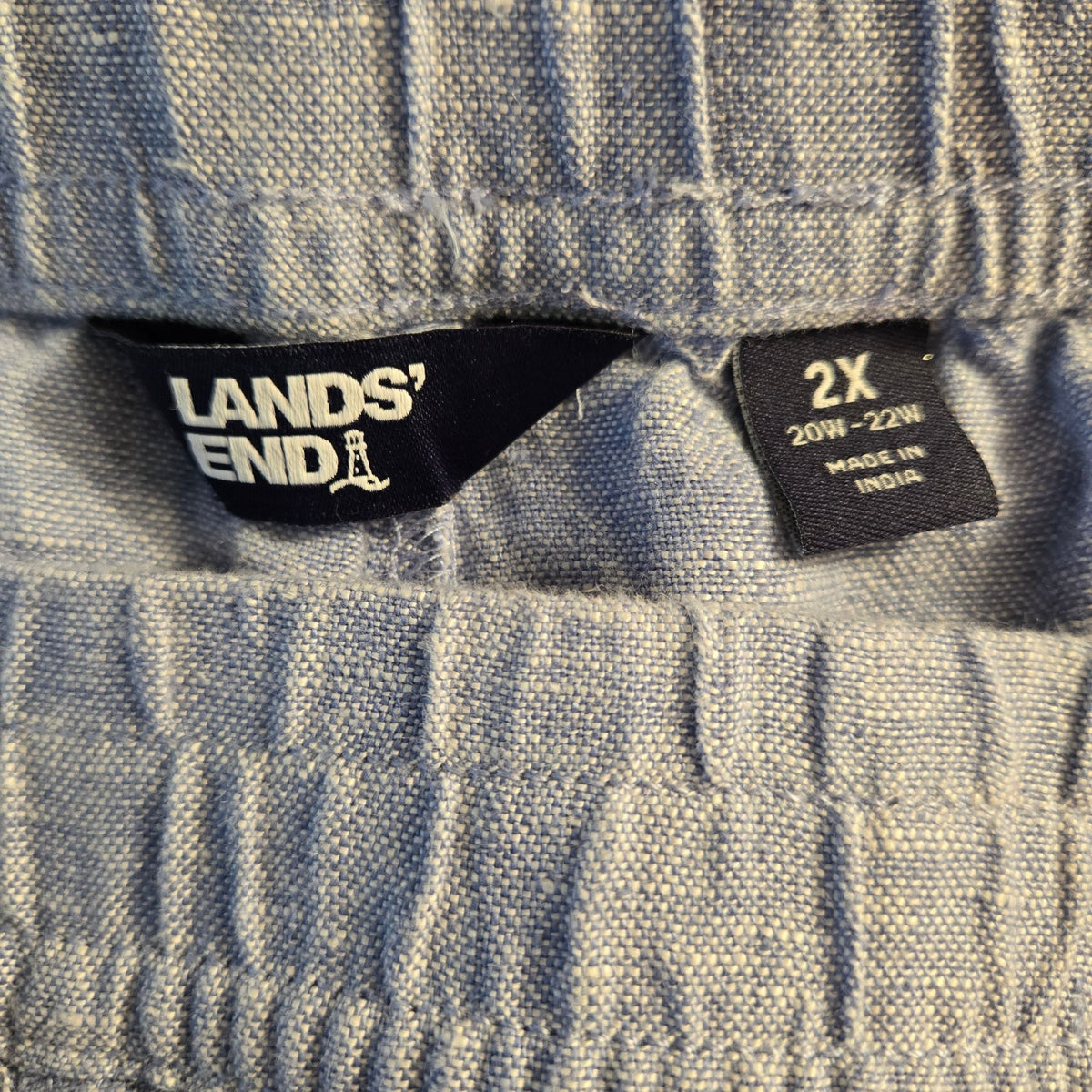 Lands' End 100% Linen Wide Leg Pull-On Pants Size 2X