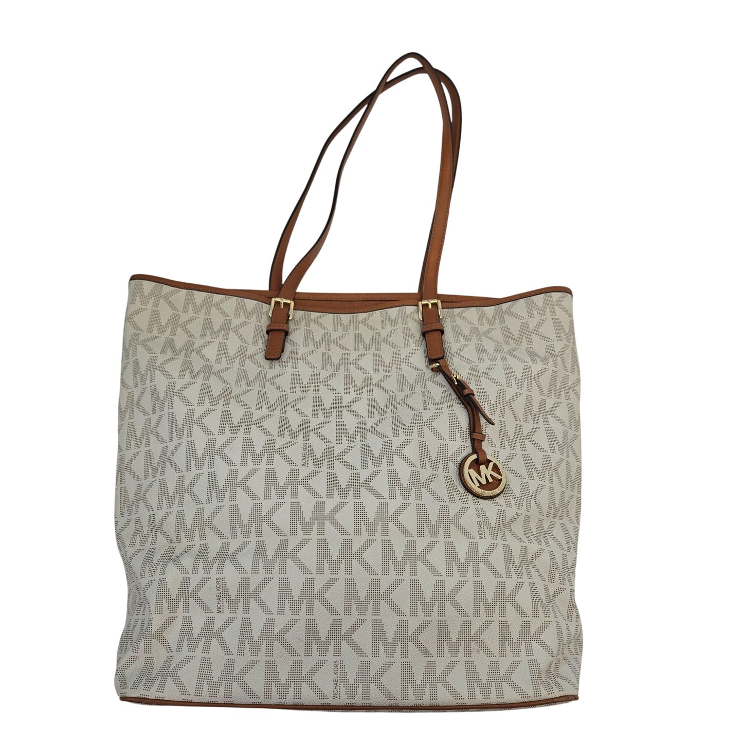 Michael Michael Kors Signature Logo Pebble Leather Laptop Tote Bag