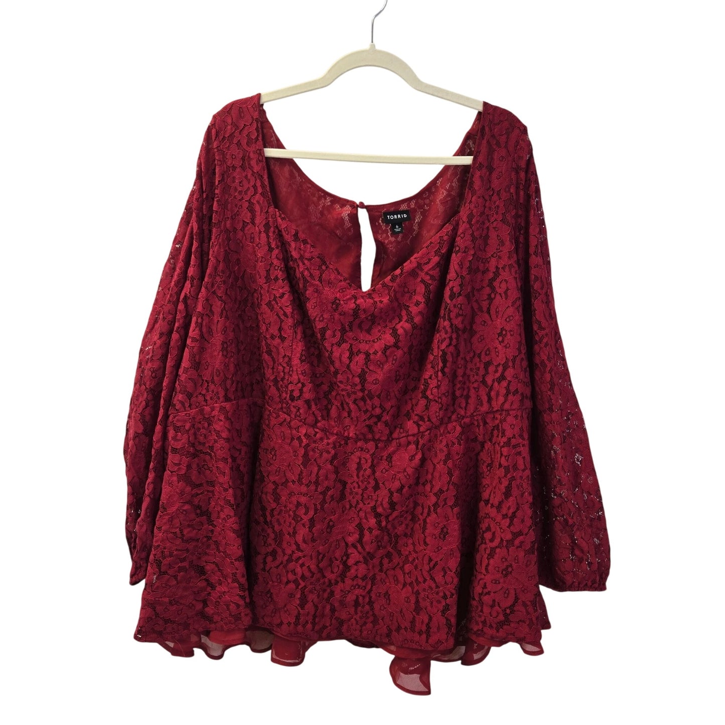 Torrid Peplum Lace Puff Sleeve Top Size Torrid 6/6X