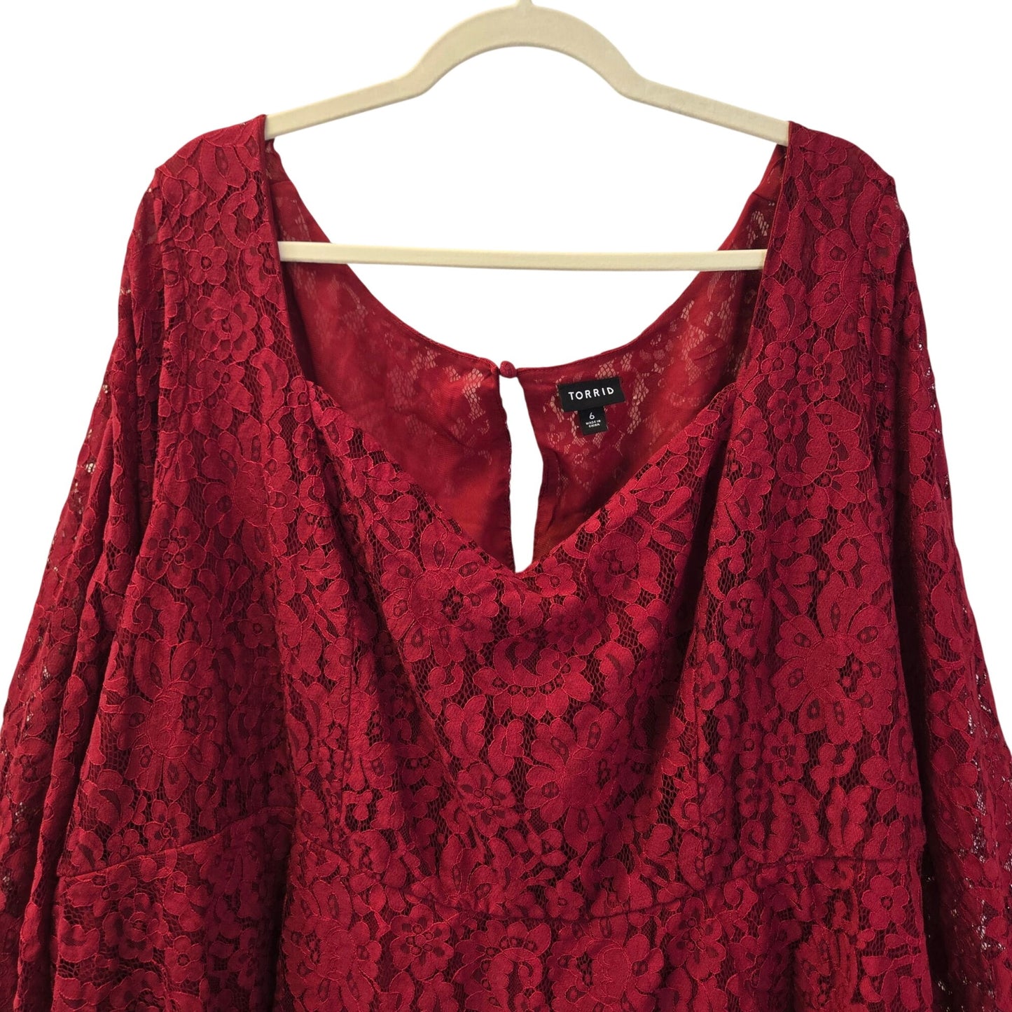 Torrid Peplum Lace Puff Sleeve Top Size Torrid 6/6X