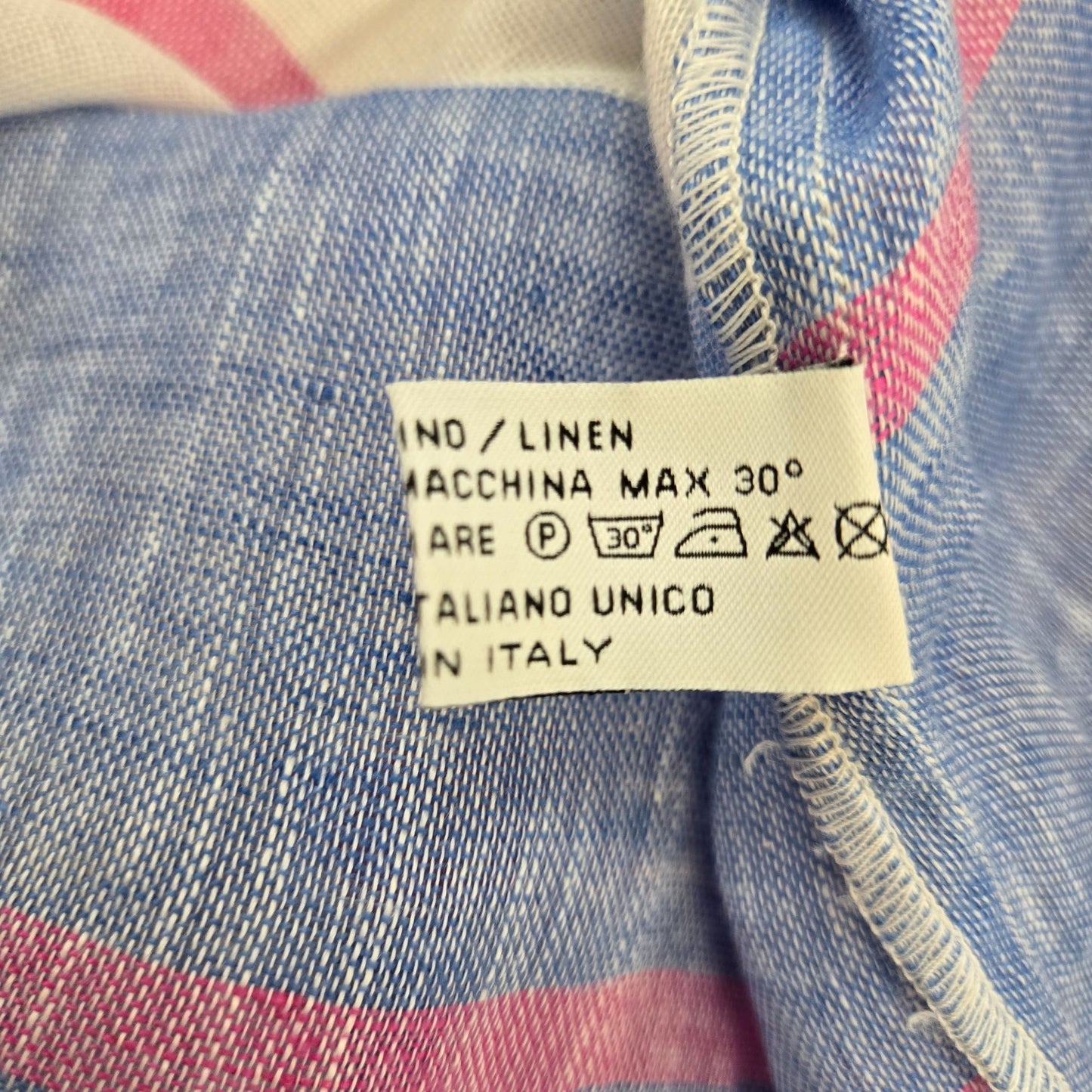 Sartoria Saracena 100% Linen Striped 3/4 Sleeve Top Size Small