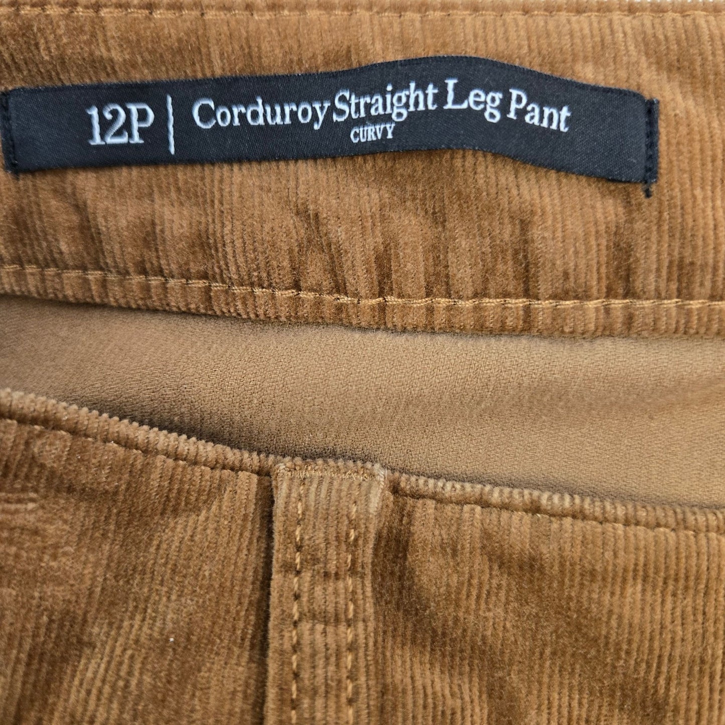 Talbots Corduroy Curvy Straight Leg Pants Size 12 Petite