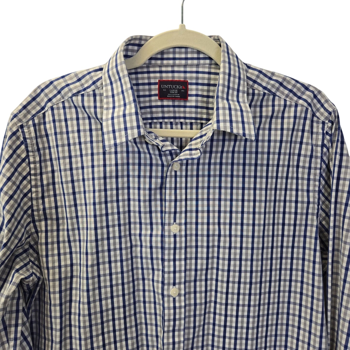 UNTUCKit Slim Fit Plaid Button Down Shirt Size Large