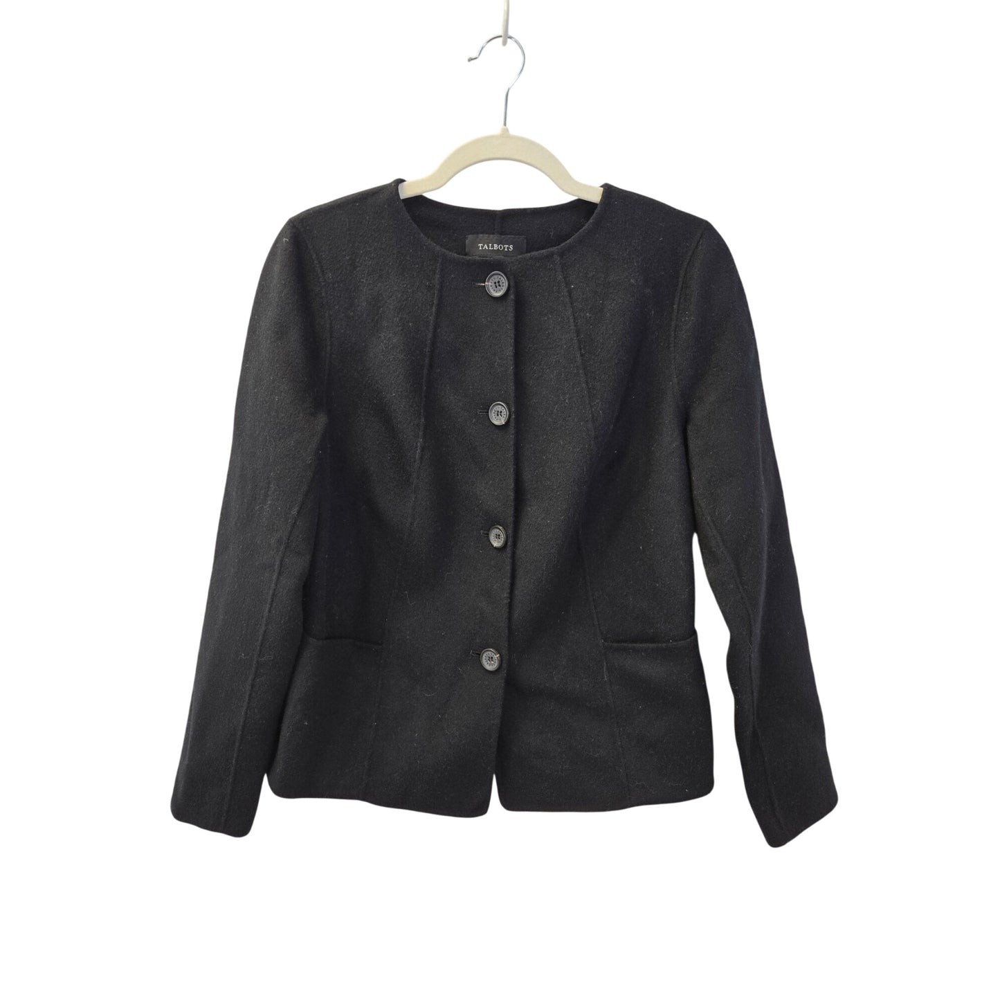 Talbots Wool Blend Seamed Detail Blazer Jacket Size 6