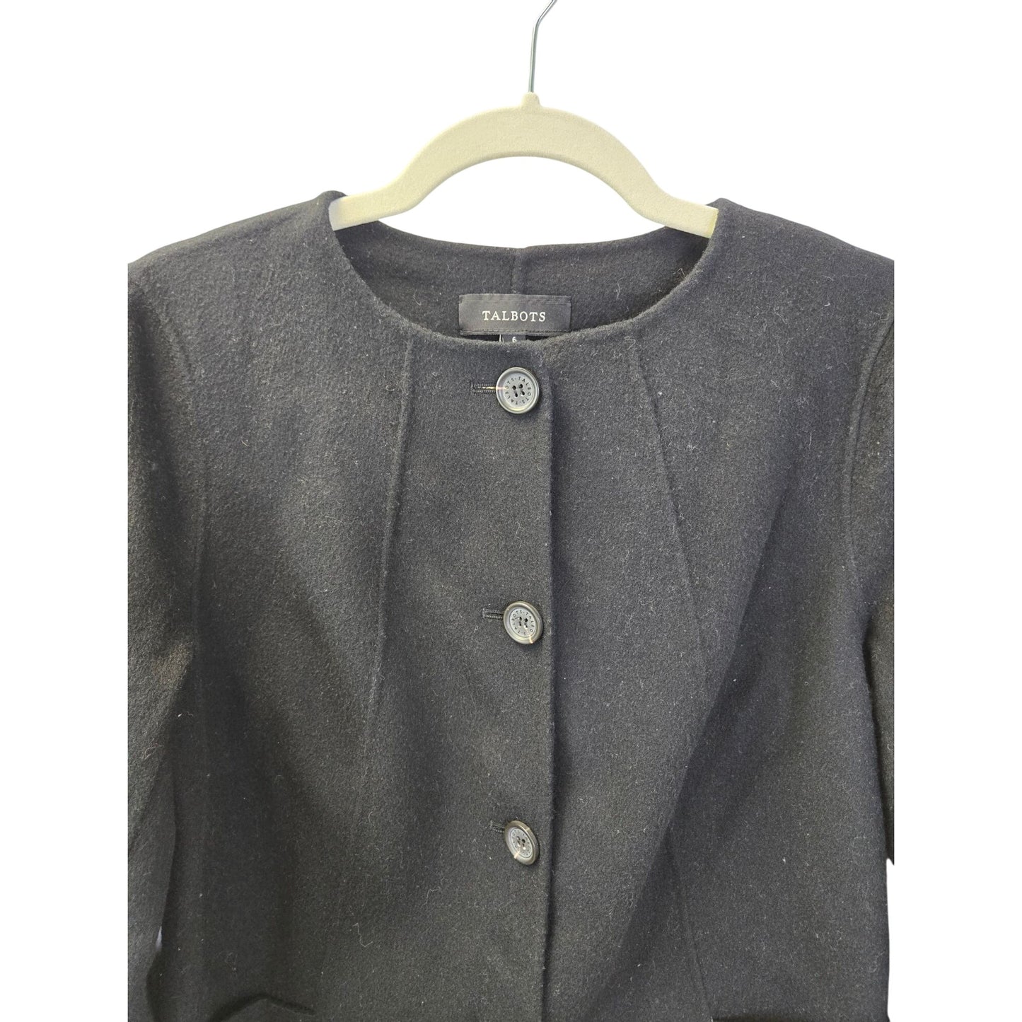 Talbots Wool Blend Seamed Detail Blazer Jacket Size 6