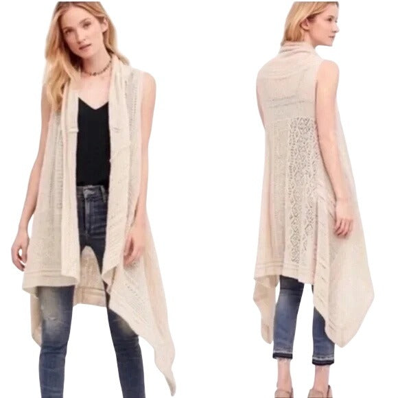 Anthropologie Angel of the North Lua Pointelle Sweater Vest Size XS/S