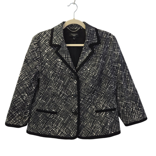 Talbots Petite Graphic Print Three Button Blazer Jacket Size 14P