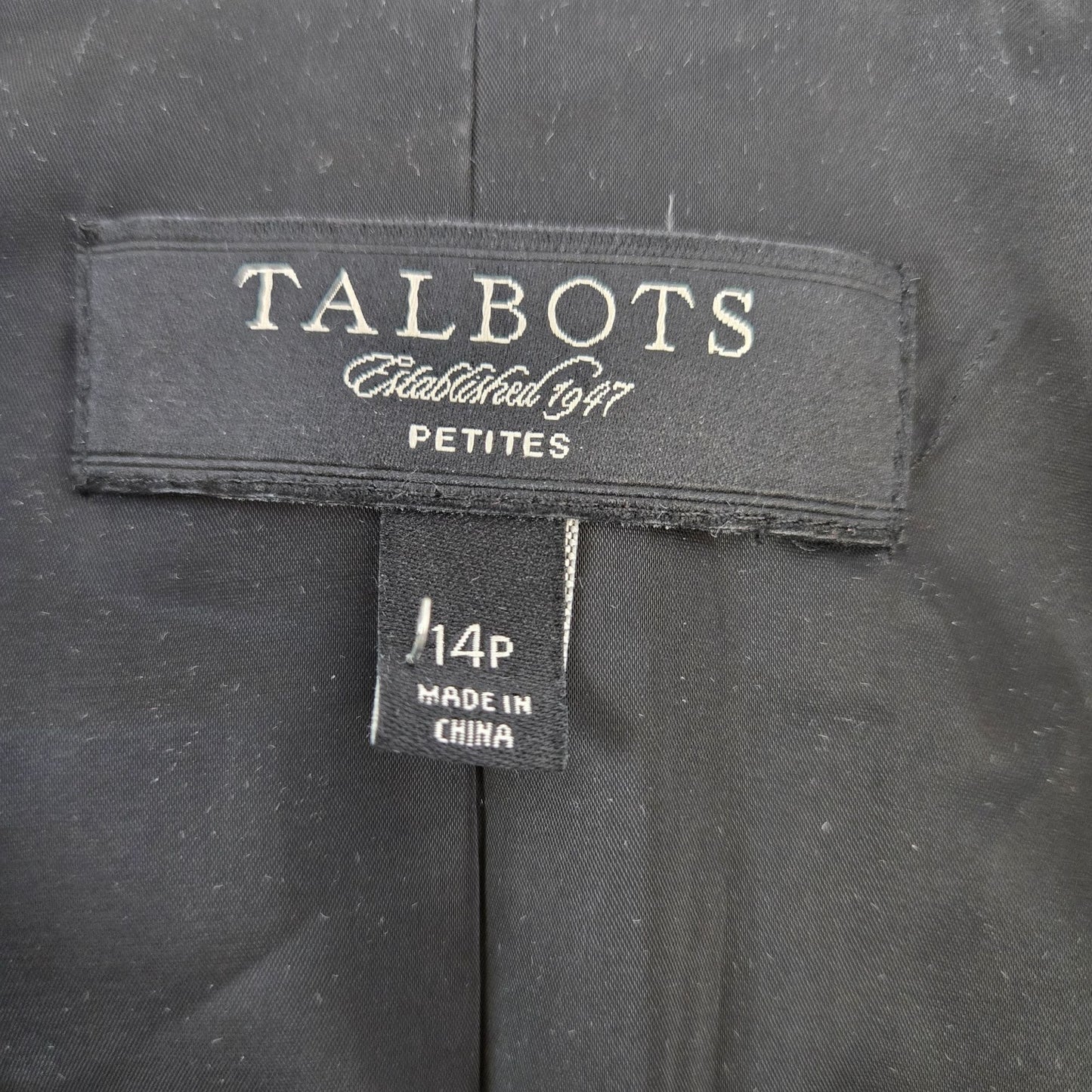 Talbots Petite Graphic Print Three Button Blazer Jacket Size 14P