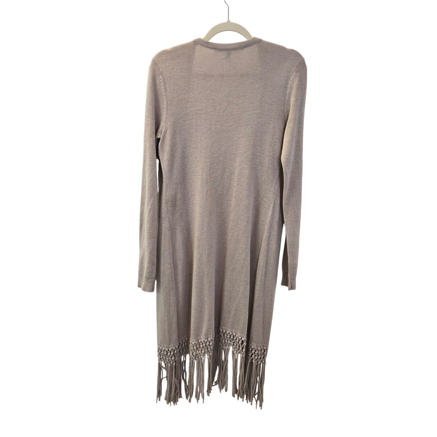 White House Black Market Wool Blend Open Fringe Cardigan Sweater Size Small