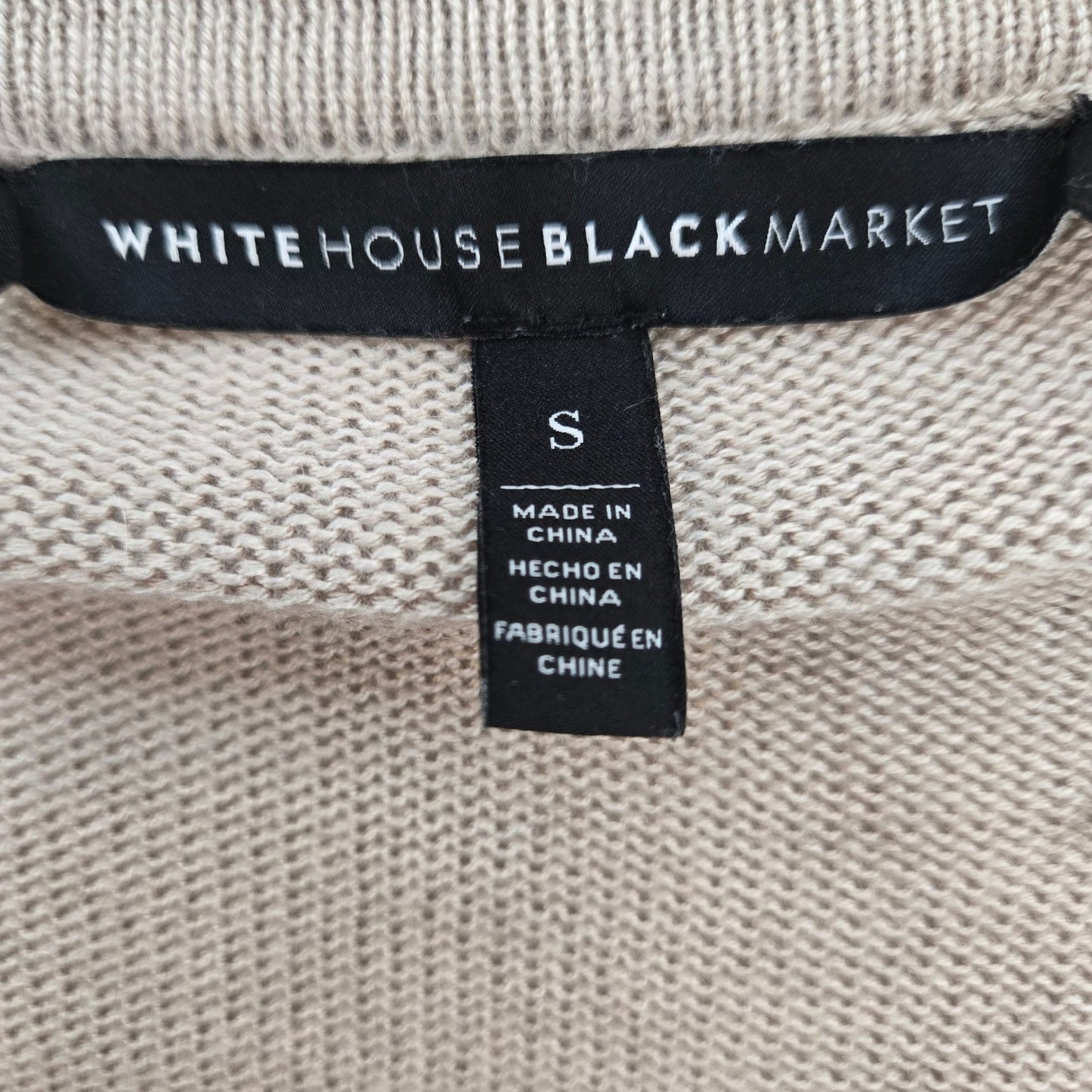 White House Black Market Wool Blend Open Fringe Cardigan Sweater Size Small