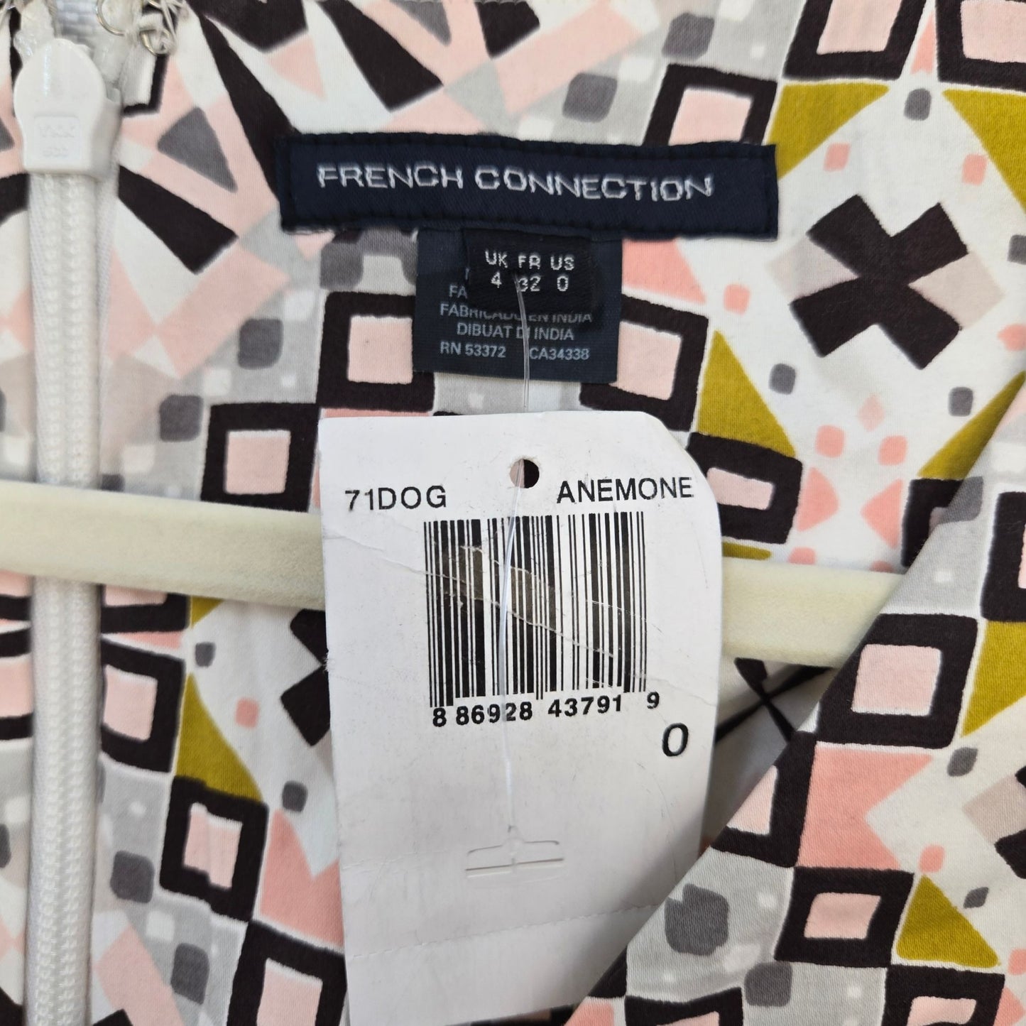 NWT French Connection Anemone Electric Mosaic Cotton Dress Size 0
