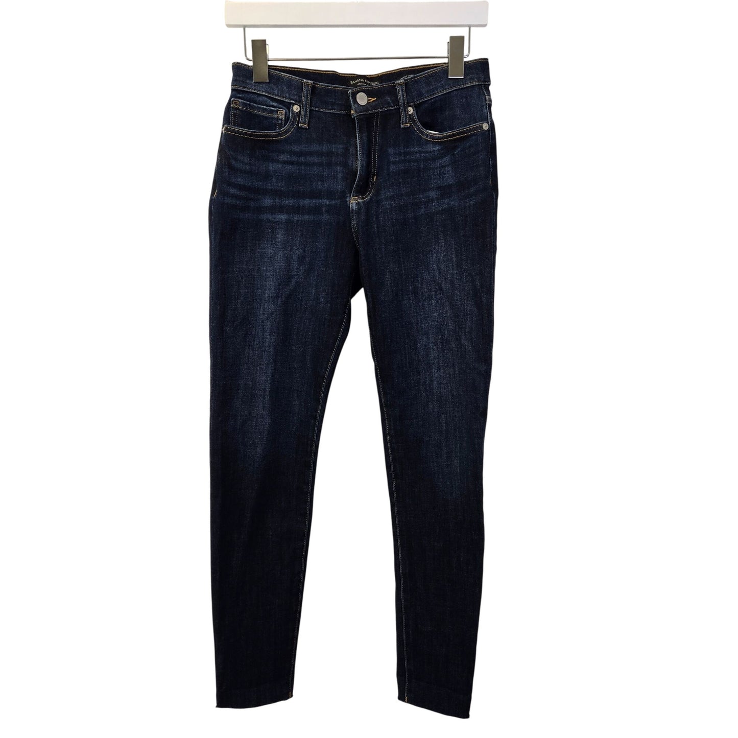 Banana Republic MR Skinny Haig Mid-Rise Raw Hem Jeans Size 27