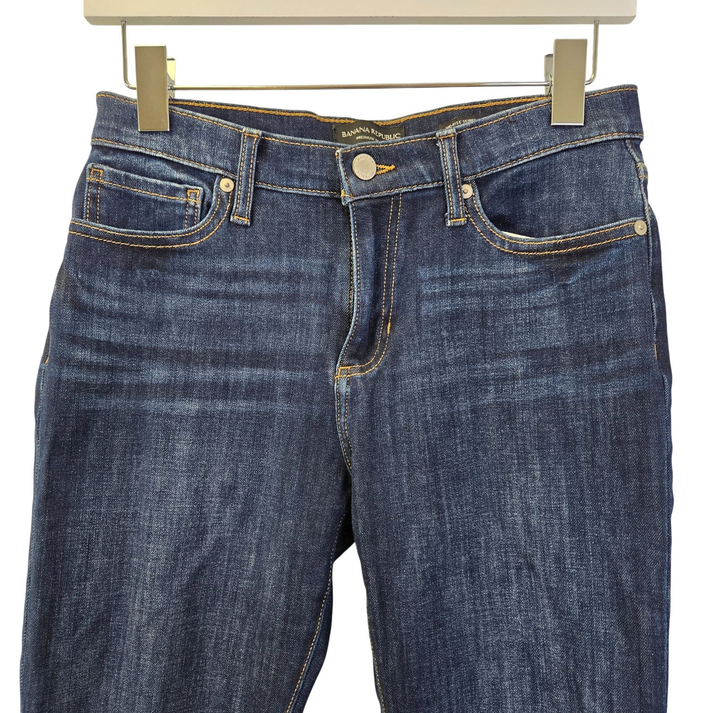 Banana Republic MR Skinny Haig Mid-Rise Raw Hem Jeans Size 27