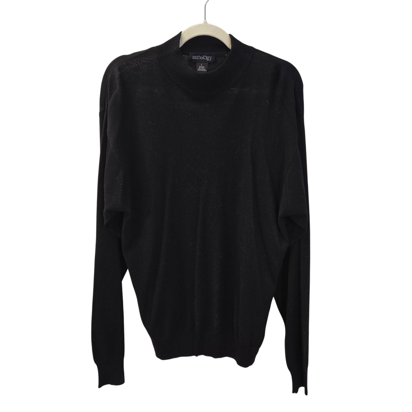 Anthology 100% Silk Mock Neck Sweater Size Large