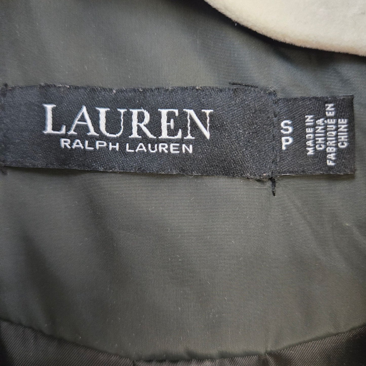 Lauren Ralph Lauren Black Label Quilted Vegan Leather Trim Hooded Coat Size Small