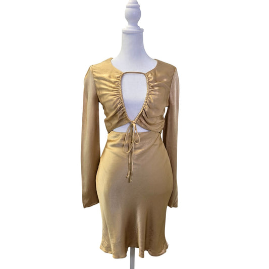 Shona Joy Felicity Long Sleeve Cut Out Mini Dress Size 2