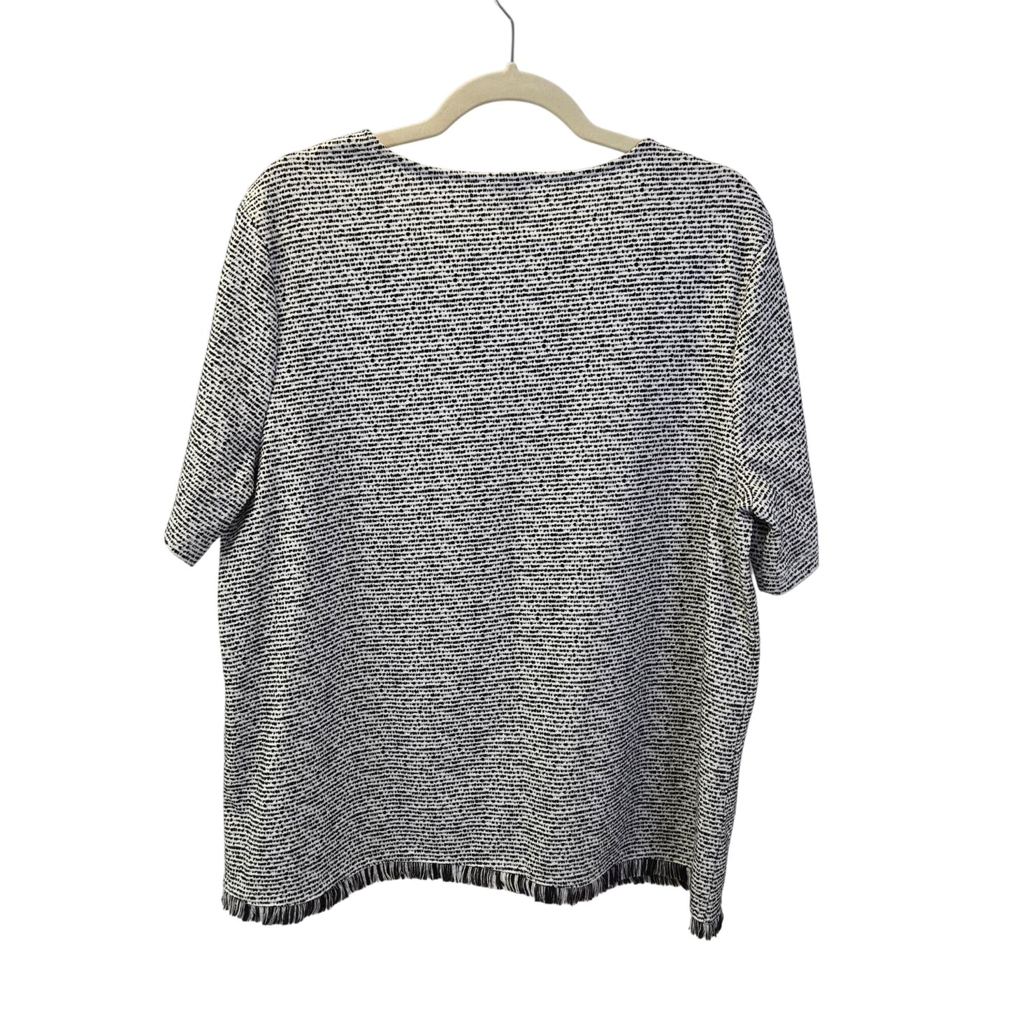 Chico's Striped Short Sleeve Top with Fringe Detail Size Chico's 3/XL