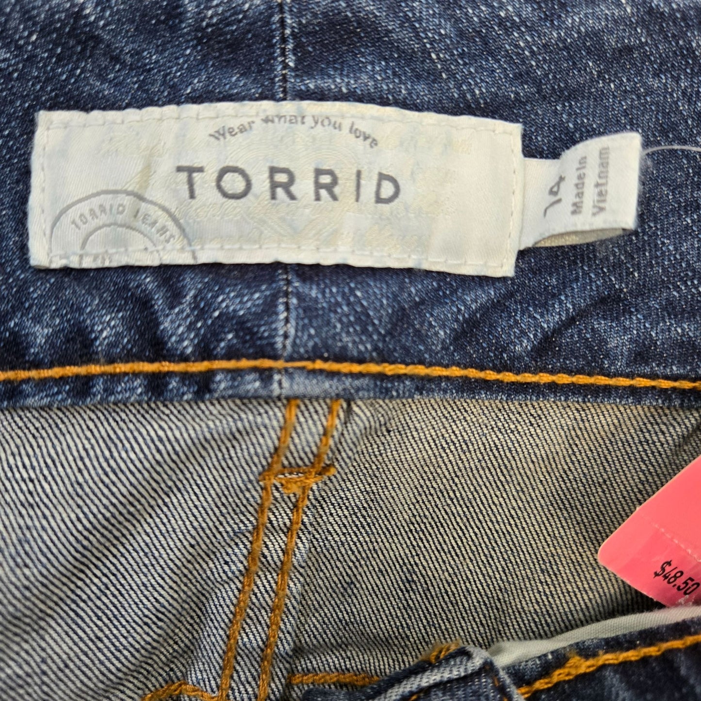 NWT Torrid Denim Destructed 5 Pocket Skirt Size 14