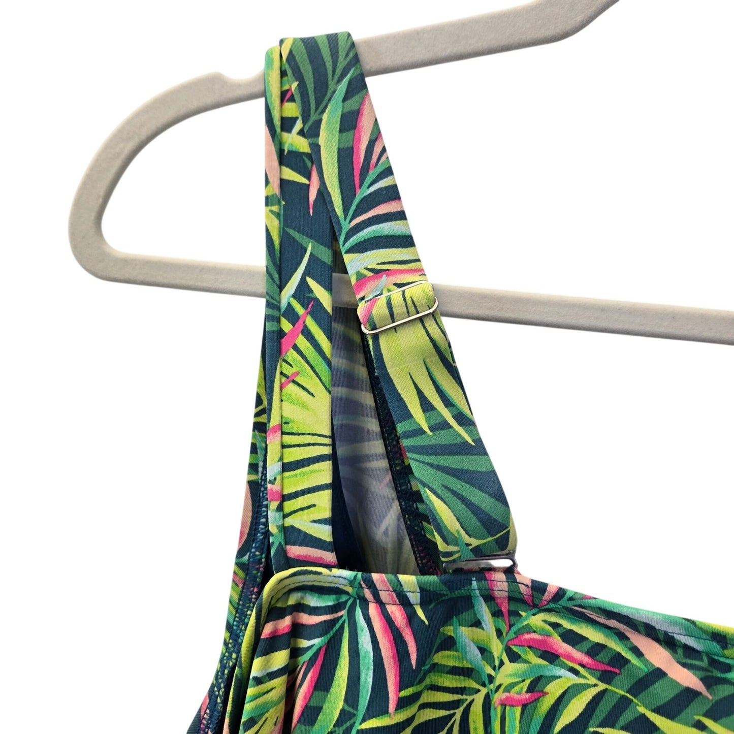Lands' End Tropical Print Cinch Side Underwire Padded Tankini Top Size 22W