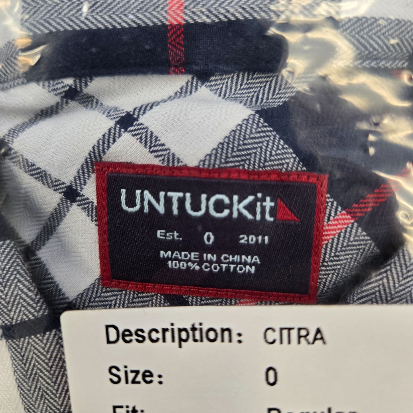 NWT UNTUCKit Citra Plaid Long Sleeve Button Down Shirt Size 0