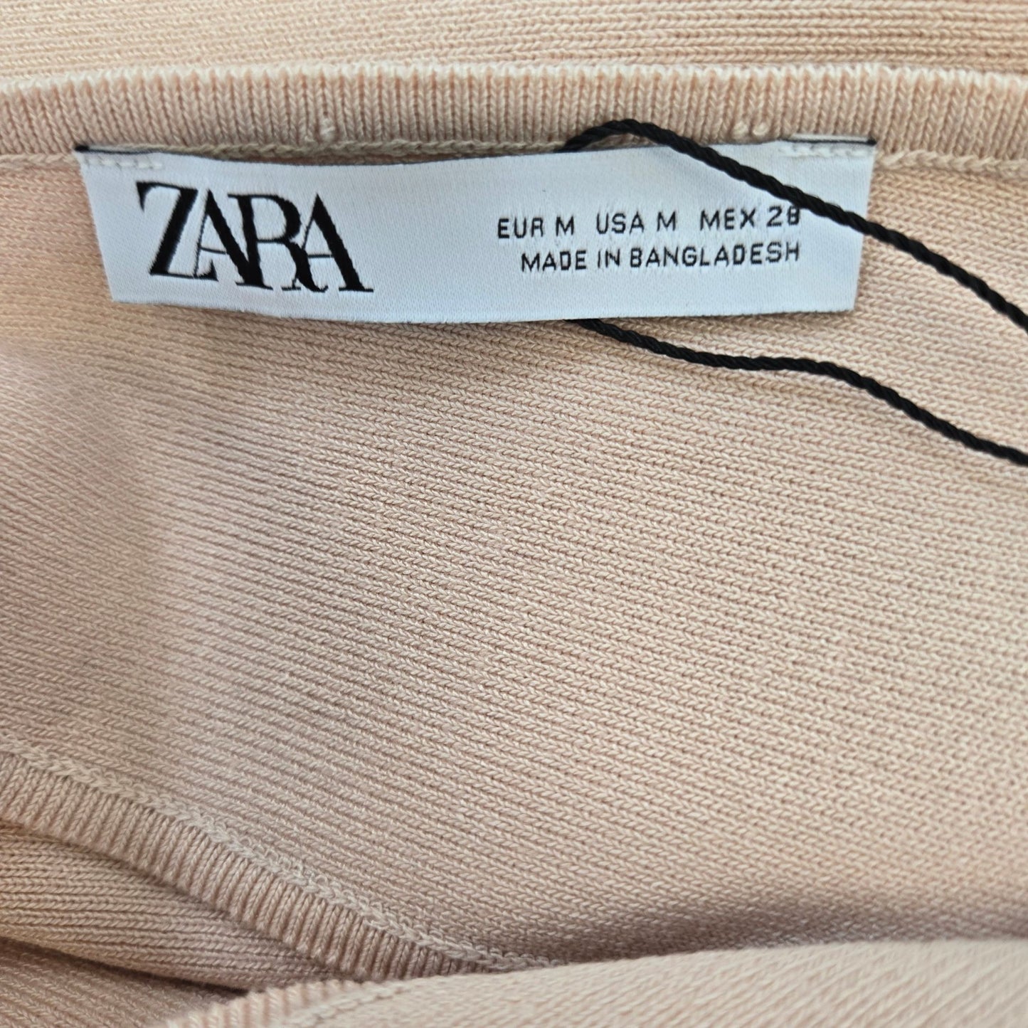 NWOT Zara Open Criss-Cross Back Bodycon Knit Midi Dress Size Medium