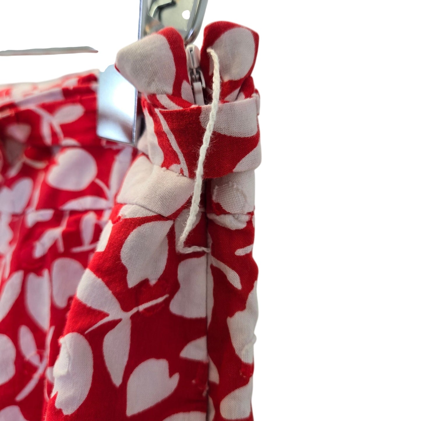 Talbots 100% Cotton Tulip Floral Textured A-Line Belted Skirt Size 6