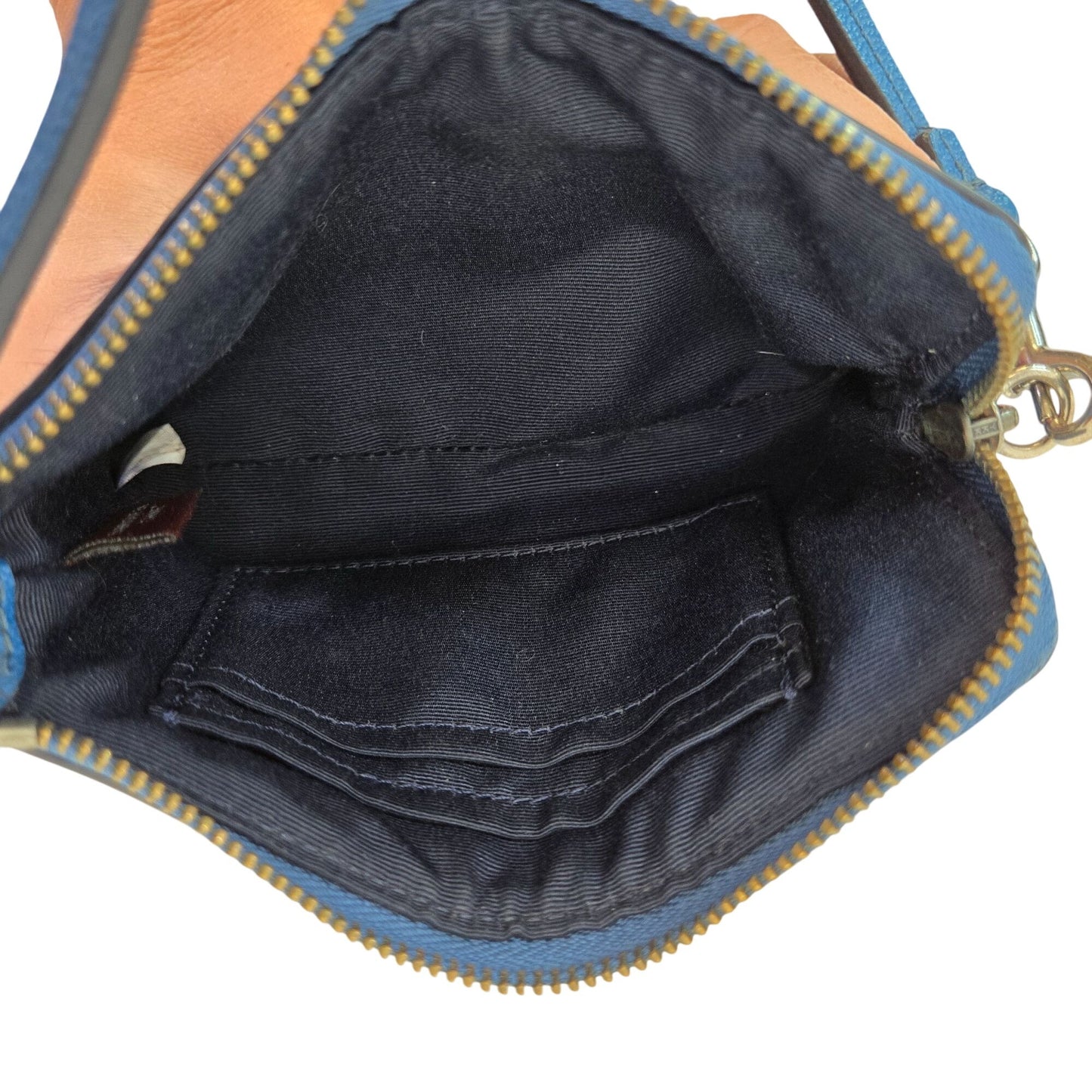 Coach Pebble Leather Metallic Star Print Wristlet